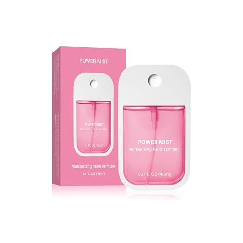 Power Mist Hydrating Hand Sanitizer Spray, Travel-Size 45ml1.5 Fl oz Portable Cute Multi-Flavor Gentle Sanitizer for Adults Strawberry flavor