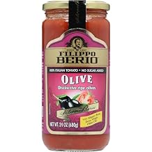 Filippo Berio Pasta Sauce, Olive Sauce, 24 Ounce Glass Jar, No Sugar Added, Vegan, Gluten Free, Lactose Free, Non-GMO