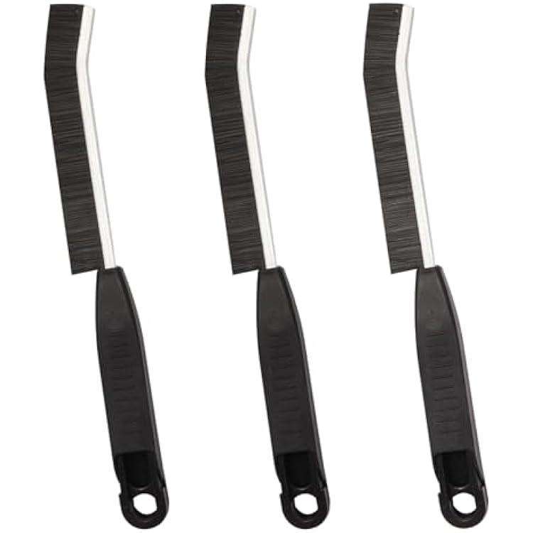 Hard Bristle Crevice Cleaning Brush,Grout Cleaner Brush,Scrub Brushes for Tile Floor,Gap Cleaning Supplies with Clip for Bathtub,Shower,Kitchen,Home Essentials,Gi-ft for Women Men3PCS Frosted Black