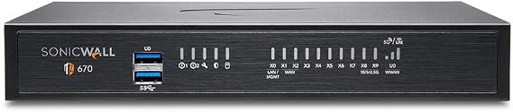SonicWall TZ670 Network Security Appliance (02-SSC-2837) Bundled with a SonicWall TZ670 3YR 8x5 Support License (02-SSC-5867)