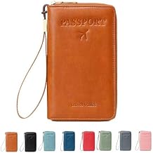 Multi-Functional Passport Wallet, Passport Holder for Travel Essentials, Wallet Cover Case for Travel Women and Men Must Haves Accessories (Brown)
