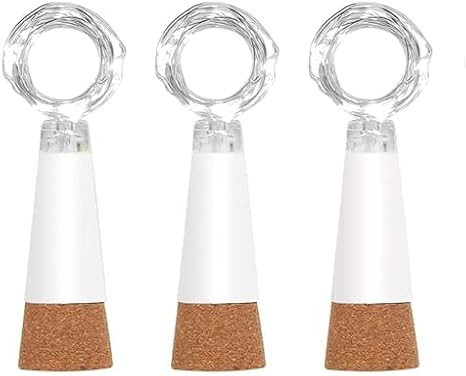 LED Cork Bottle Lights, Waterproof Rechargeable USB String Fairy Lights with 20 LED, Great for DIY Party Christmas Decoration(Cool White, 3 Pack)