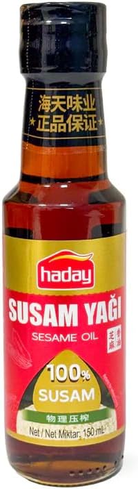 Haday%100 Saf Susam Yağı (100% Pure Sesame Oil) – 150 ml | Cold Pressed | Natural Cooking & Asian Cuisine Oil
