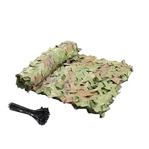 Camouflage Netting Camo Netting, Bulk Roll camo Fabric for Hunting Military Decorations Party Sunshade - Zip Ties Included