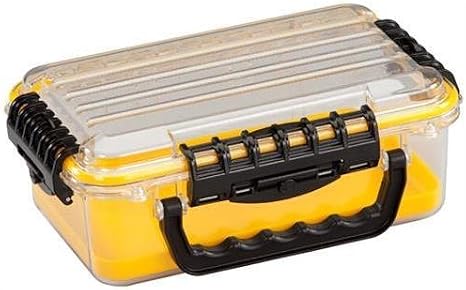 Plano Molding 146000 Medium Polycarbonate Waterproof Case, Clear/Yellow