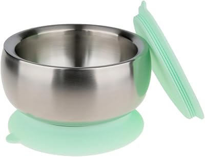 x Little.b Double-Walled 1810 Stainless Steel Bowl with Airtight & Leak Proof Lid | 11oz  330ml green