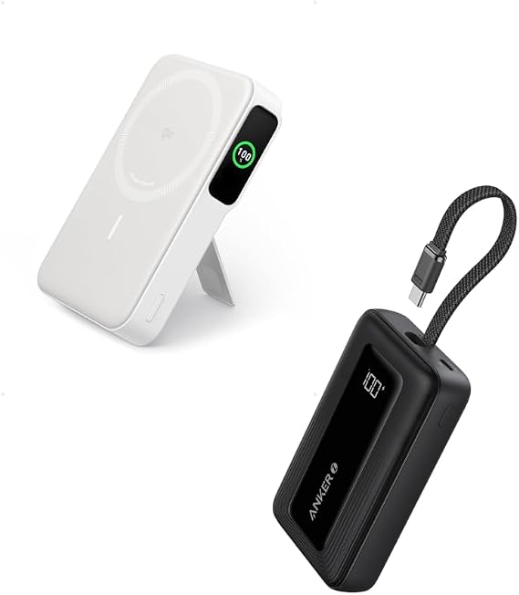 Anker MagGo Power Bank, Qi2 Certified 15W Ultra-Fast MagSafe-Compatible Portable Charger, 10,000mAh Zolo Power Bank, 10,000mAh 30W Portable Charger