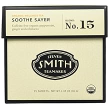 STEVEN SMITH TEAMAKER Smith Teamaker Organic Soothe Sayer No. 15 (Caffeine-free Organic Wellness Tea), 1.05 Oz, 15Count