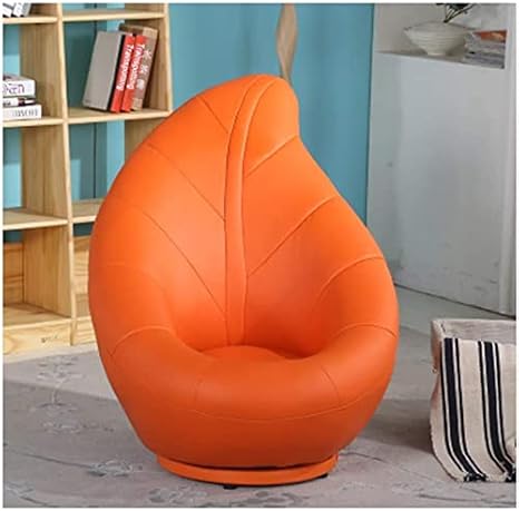 Rotating Lazy Sofa Leisure and Comfortable Bedroom Creative Fashion Leaf-Shaped Chair Multicolor Large 7894 cm(Color:Orange)