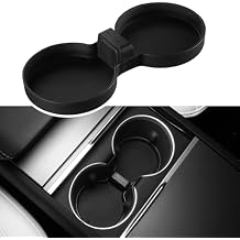BASENOR Cup Holder Insert Mat for 2026 2025 Tesla Model Y Juniper 2024 2025 2026 Tesla Model 3 Highland TPE Cup Holder Coaster Center Console Mat Tesla Accessories StandardPremiumPerformance
