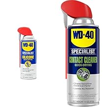 WD-40 Specialist Silicone Lubricant with Smart Straw Sprays 2 Ways, 11 OZ & Specialist Contact Cleaner Spray, 11 oz.