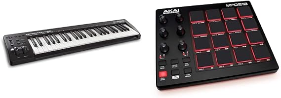 M-Audio Keystation 49 MK3 - 49 Key USB MIDI Keyboard Controller & Akai Professional MPD218 - Ultra-Portable USB/MIDI Pad Controller with MPC Pads