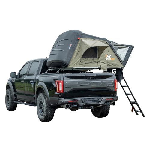 Naturnest Hard Shell Roof Top Tent for Camping, Pop Up with Mattress, LED Strip Ladder, Nature Nest for Jeep SUV Truck Car, 3 People, Waterproof, Outdoor