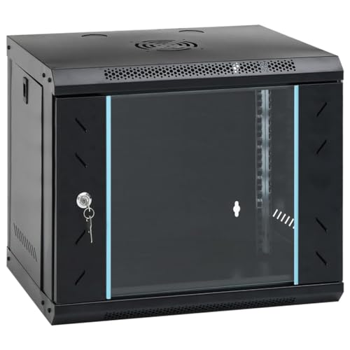 Tidyard 9U Wall Mounted Network Cabinet 19 Inch IP20 20.9 x 15.7 x 17.7 Inch Style A