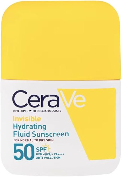 CeraVe Invisible Hydrating Fluid Sunscreen SPF50, Normal to Dry Skin, 50ml