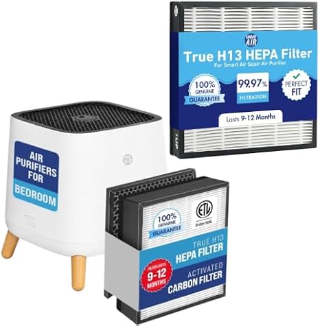 Smart Air Sqair HEPA + Carbon Air Purifier with HEPA Filter Bundle,2 Items
