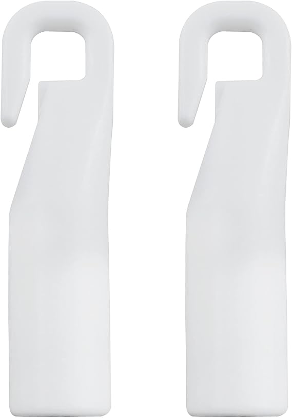 2PCS Vertical Blind Wand Hook, White Plastic, Wand Stick with Rotating Rod Tip Hook, Fit for Dia. 0.9cm/0.35in Rod