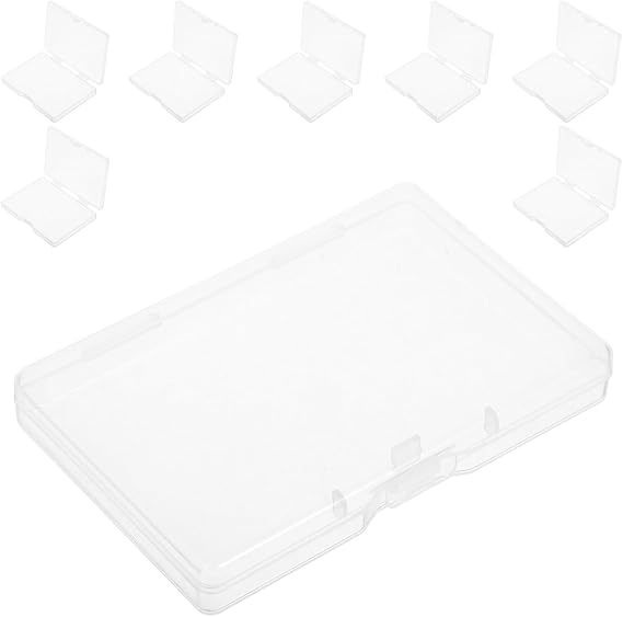 Operitacx Transparent Chic Card Case 3.70" x 2.56" x 0.55" for Playing Cards Deck Set of 8 Waterproof Multifunctional Card Holder Business Card Storage Box Desktop Organizer