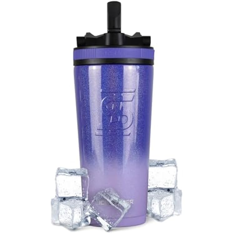 Ice Shaker Insulated Stainless Steel Sports Bottle | 26 oz, Dreaming | Stays Cold for 30 Hours | Flip Up Sport Straw | Odor-Free Bottle for Protein Shakes, Water, Intra-Workout