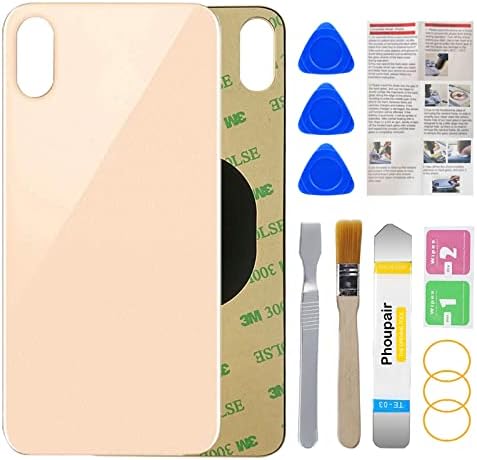 OEM Rear Back Glass Replacement for iPhone Xs Max 6.5 Inches with Professional Repair Tool Kit Gold