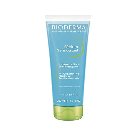 BIODERMA Sébium Gel Moussant - Gentle Cleansing - Removes Excess Sebum and Impurities - Combination Skin to Oily Skin - Recommended by Dermatologists - Pump Bottle 200 ml