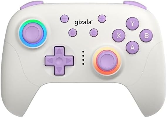 gizala Wireless Game Controller Gamepad Hall Effect Triggers Joystick Game Controller Switch 2 / Switch/PC/Steam/Android/IOS (White)