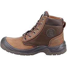 SAFETY JOGGER Dakar S3 Steel Toe Work Boots for Men and Women with Breathable Mesh Lining, Steel Safety Midsole Plate, and Slip Resistant PU Outsole, Brown, 10.0