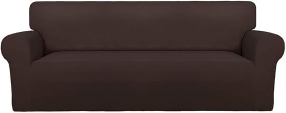 PureFit Stretch Couch Covers for Sofa Large Sofa Slipcovers Chocolate