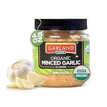 Garland Food Organic Minced Garlic 4.5 oz Made in the USA - Fresh Flavor, Convenience, and Nutritional Power of Minced Garlic Organic