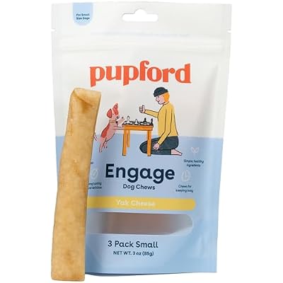 Pupford Yak Cheese Chews for Dogs & Teething Puppies, Natural, Long-Lasting Himalayan Dental Treats 3 Pack Small