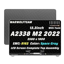 13.3in Compatible with MacBook Pro A2338 M2 2022 EMC 8162 661-12830 661-12829 MNEH3 MNEJ3 MNEP3 MNEQ3 2560 x 1600 LCD LED Screen Replacement Complete Assembly(Space Gray)