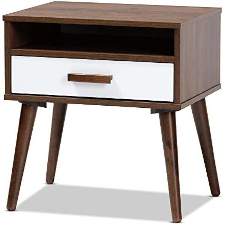 Baxton Studio End Tables, One Size, WalnutWhite