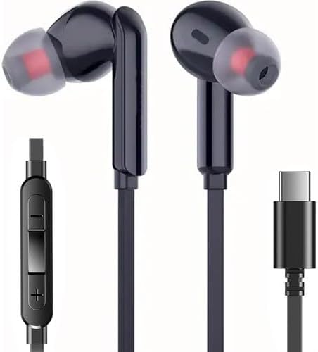 teknosepetim Tak Çalıştır Type-C Kulakiçi Kablolu Kulaklık Mikrofonlu Iphone 15 Pro Max S24 Ultra Uygun Kulaklık (siyah)