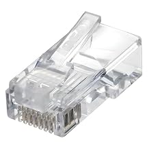 Ideal Electrical 85-375 8P8C Single Piece Modular Plug, Feed-Thru Design RJ-45 Connector for CAT6, Twisted Pair 250 MHz Cables, (25 Connectors)