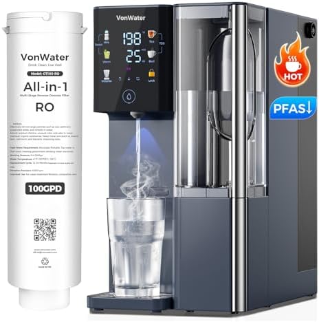 CT910H Instant Hot Countertop Reverse Osmosis Water Filter System, with One Extra RO Replacement Filter, Bundle