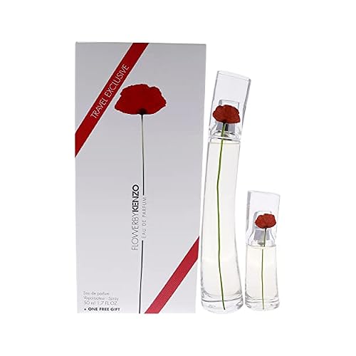 Kenzo Flower Women 1.7oz EDP Spray, 0.5oz EDP Travel Spray 2 Pc Gift Set