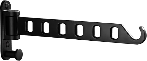 JOOM Clothes Drying Rack Wall Mounted, 13-Inch Foldable Arm, Black 1 Pack