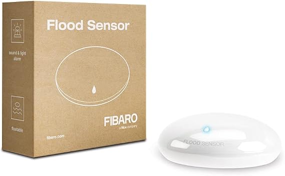 FIBARO Flood Sensor, Z-Wave Plus Water Leak Detector, FGFS-101 ZW5