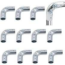 12 PCS 90 Degree Pipe Clamps Connector for 1 Inch OD Pipe, 2 Way Elbow Structural Pipe Connector, Galvanized Steel End Rail Clamps, Chain Link Fence Fittings for DIY Rack, Shelf and Cart