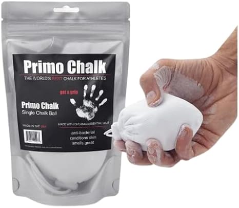 3oz. Cotton Pouch Chalk Ball: Loose Chalk for Weightlifting, Rock Climbing, Gymnastics, Non-Toxic, Made in The USA, Superior Grip