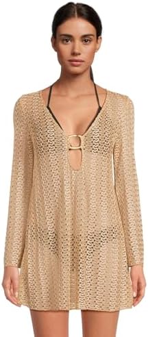 Becca Womens Paradise Buckle Tunic, Plunge Neck, Casual, Beach Cover Ups for Women