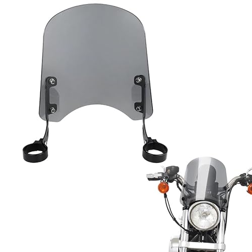Xitomer Windshield Compatible with Harley Sportster 883 XL883 1200 Custom XL1200 Low 2004-2019 Motorcycle Windscreen Wind Deflector Windshield with Bracket Smoke