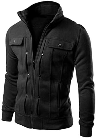 Fashion Mens Outwear Slim Designed Tops Lapel Cardigan Coat Jacket Black