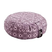 Hugger Mugger Zafu Meditation Cushion - Support in Cross-Legged Sitting, Buckwheat Filled, Durable Fabric, Convenient Handle, Handmade in USA