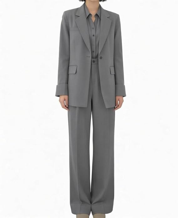 2 PC Womens Tuxedos Suits Set Relaxed Fit Womens Pant Suits Dressy Business Formal Outfit 2026 Winter Jacket