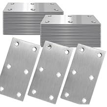 40Pcs Stainless Steel Flat Bracket Mending Plate, 4"x2" Bracket Joining Plate, Heavy Duty Metal Repair Fixing Joining, Flat Brace Right Angle for Wood Furniture Cabinet Shelves