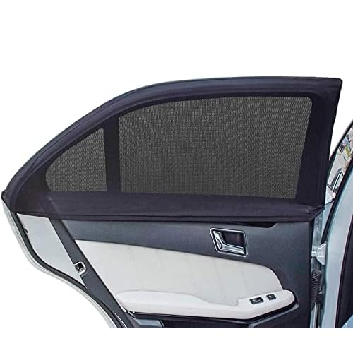 Car Window Shades, 2 Pack Breathable Mesh Car Side Back Window Sun Shades, Stretchy Window Screen for Baby Family Pet UV Protection, Window Covers Fit for Most95% of Cars - Medium 39x19