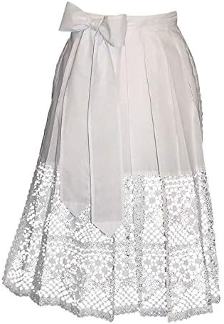 German Long White Lace Apron for Dirndl