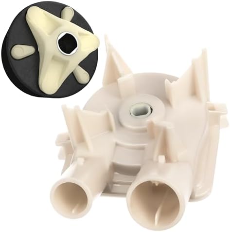 PartsBroz WP3363394 3363394 Washer Drain Pump & 285753A Washer Motor Coupler - Direct Drive Motor Coupling Kit for Whirlpool, Maytag, Kenmore Drive Coupler 285753 for Washing Machine Drain Pump