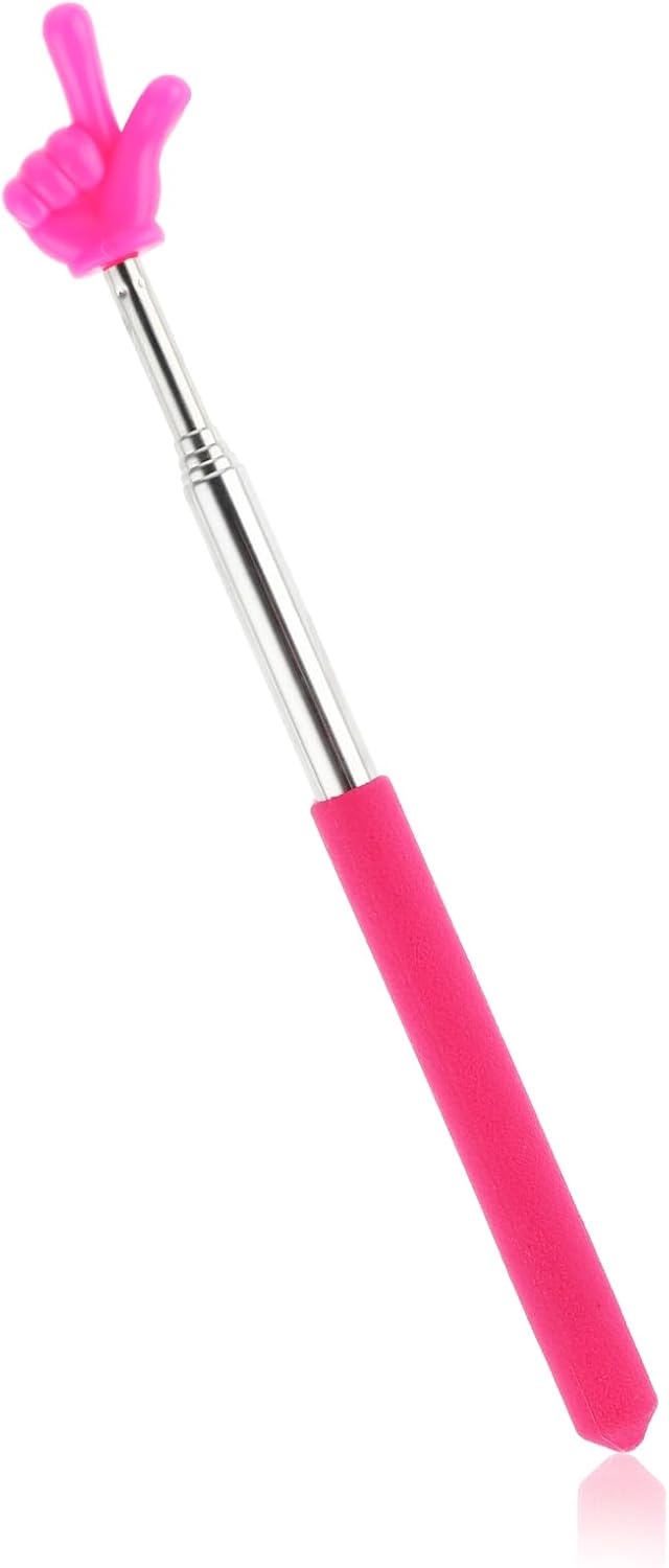 DIVINA VITAE Telescopic Teacher Pointer Extendable Pointer Stick for Classroom Retractable Hand Pointer Finger Pointer Stick Mini Classroom Pointer for Elementary School Kindergarten TeacherPink